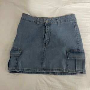 SHEIN Denim Cargo Mini Skirt